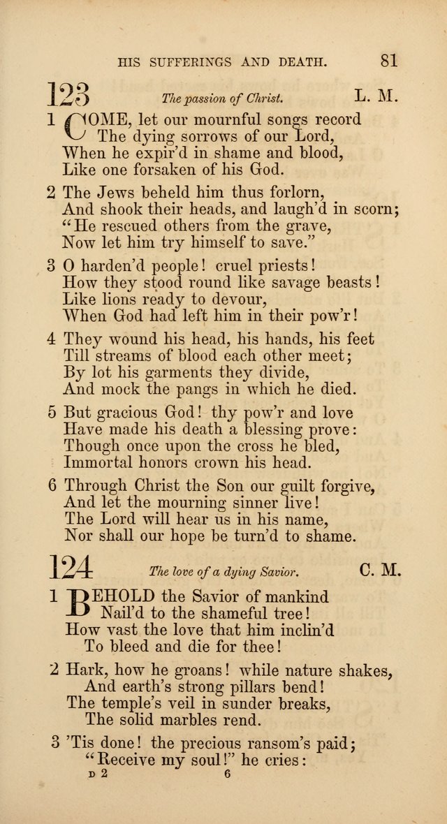 Hymns: selected and original, for public and  private worship (4th ed. 3rd rev. ed.) page 85