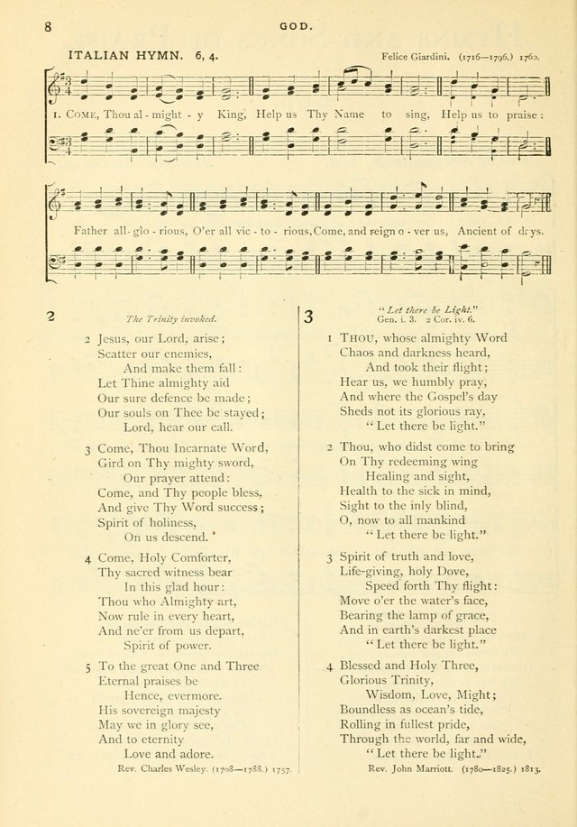 Hymns and Songs of Praise for Public and Social Worship page 8