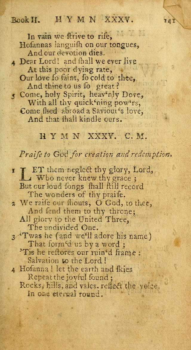 Hymns and Spiritual Songs, in Three Books: I. collected from the scriptures, II. composed on divine subjects, III. prepared for the Lord