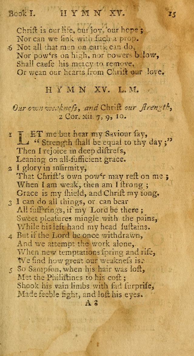 Hymns and Spiritual Songs, in Three Books: I. collected from the scriptures, II. composed on divine subjects, III. prepared for the Lord