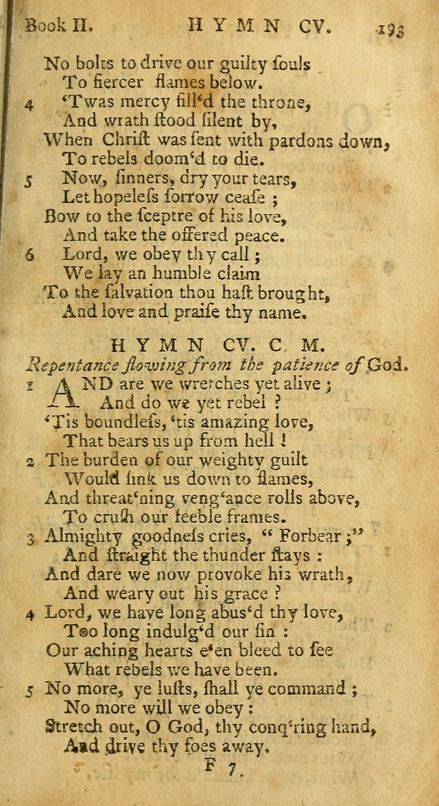 Hymns and Spiritual Songs, in Three Books: I. collected from the scriptures, II. composed on divine subjects, III. prepared for the Lord