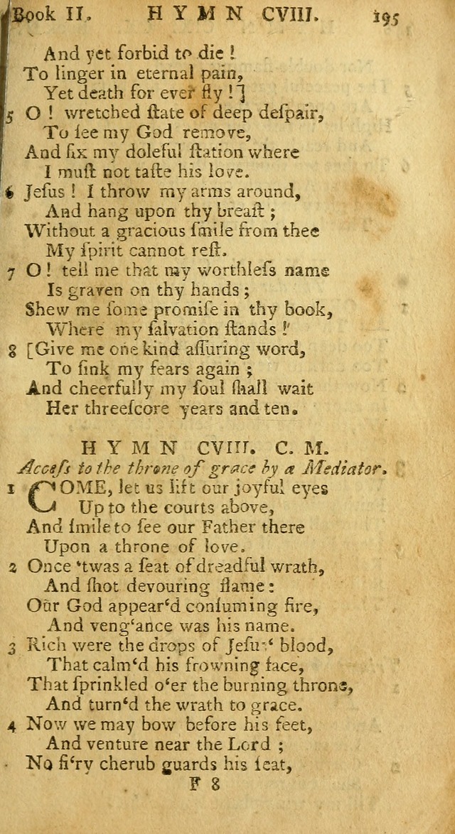 Hymns and Spiritual Songs, in Three Books: I. collected from the scriptures, II. composed on divine subjects, III. prepared for the Lord