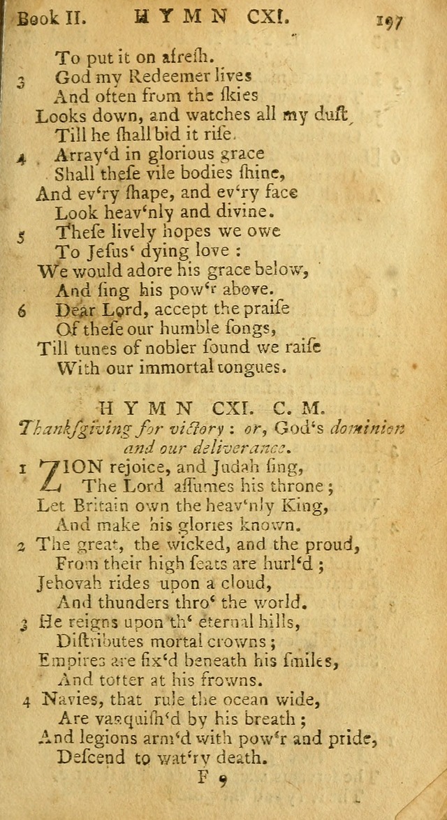 Hymns and Spiritual Songs, in Three Books: I. collected from the scriptures, II. composed on divine subjects, III. prepared for the Lord