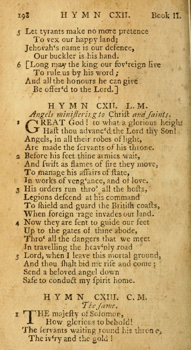 Hymns and Spiritual Songs, in Three Books: I. collected from the scriptures, II. composed on divine subjects, III. prepared for the Lord