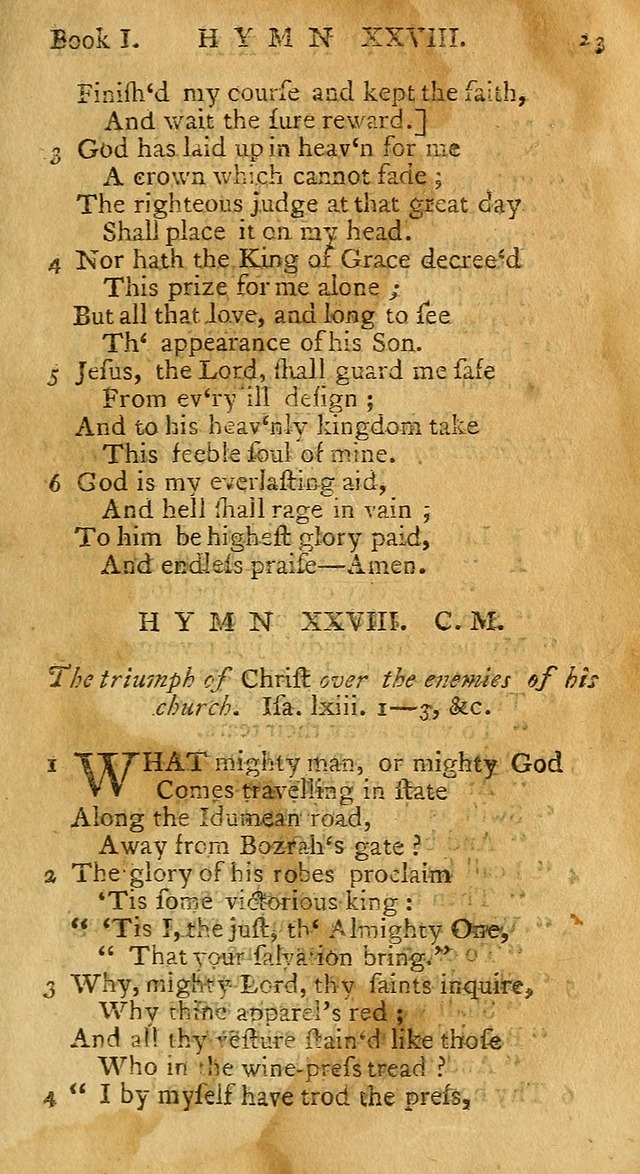 Hymns and Spiritual Songs, in Three Books: I. collected from the scriptures, II. composed on divine subjects, III. prepared for the Lord