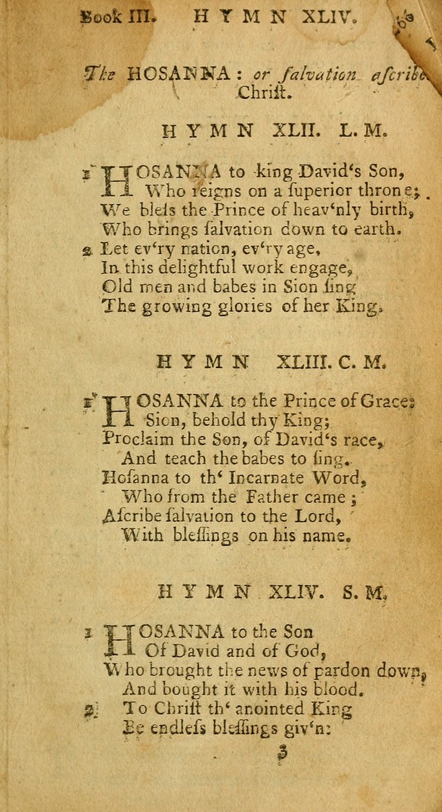 Hymns and Spiritual Songs, in Three Books: I. collected from the scriptures, II. composed on divine subjects, III. prepared for the Lord