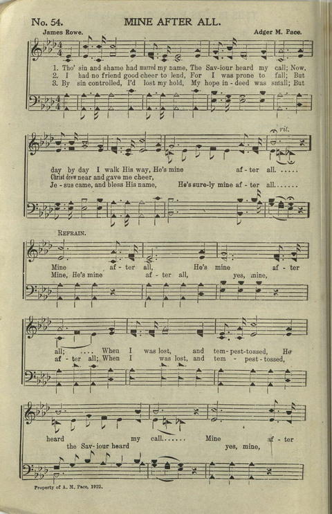 Hallelujahs: for Sunday Schools, Singing-Schools, Revivals, Conventions and General Use in Christian Work and Worship page 54