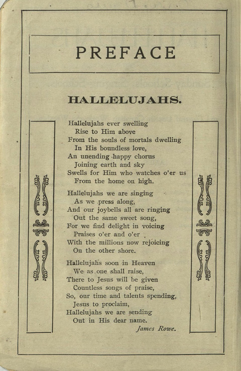 Hallelujahs: for Sunday Schools, Singing-Schools, Revivals, Conventions and General Use in Christian Work and Worship page iii