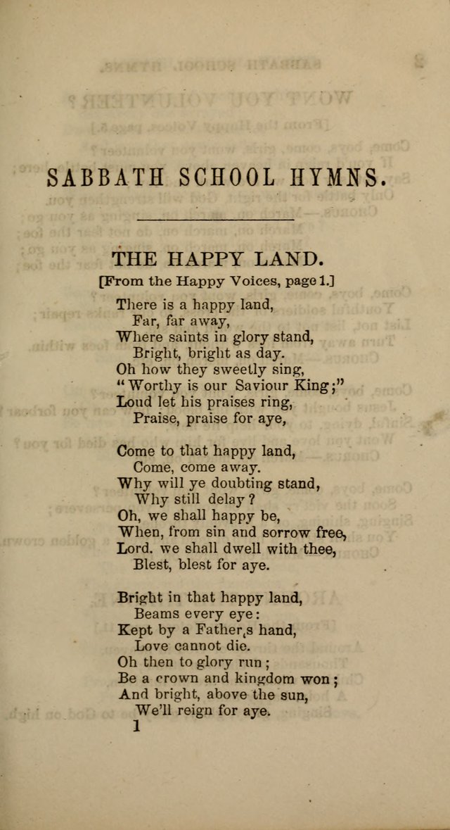 Hymns for the use of the Sabbath School of the Second Reformed Church, Albany N. Y. page 1