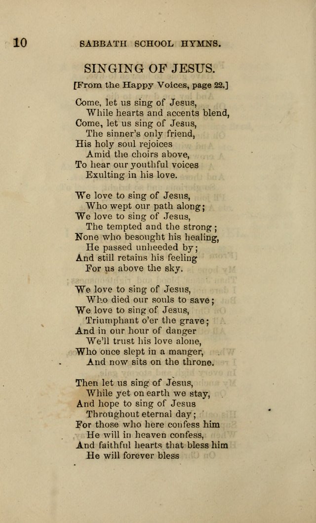 Hymns for the use of the Sabbath School of the Second Reformed Church, Albany N. Y. page 10