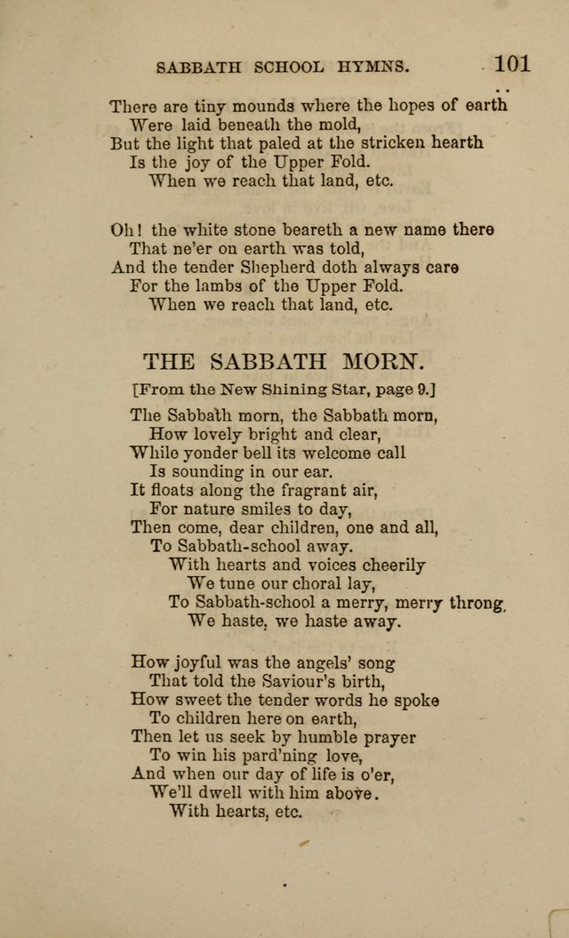 Hymns for the use of the Sabbath School of the Second Reformed Church, Albany N. Y. page 101