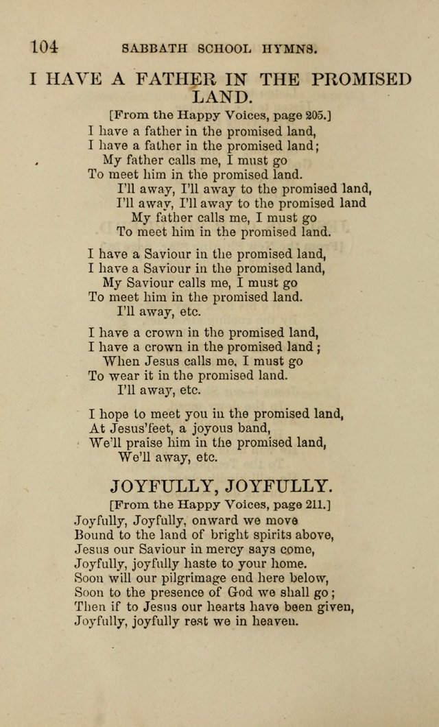 Hymns for the use of the Sabbath School of the Second Reformed Church, Albany N. Y. page 104