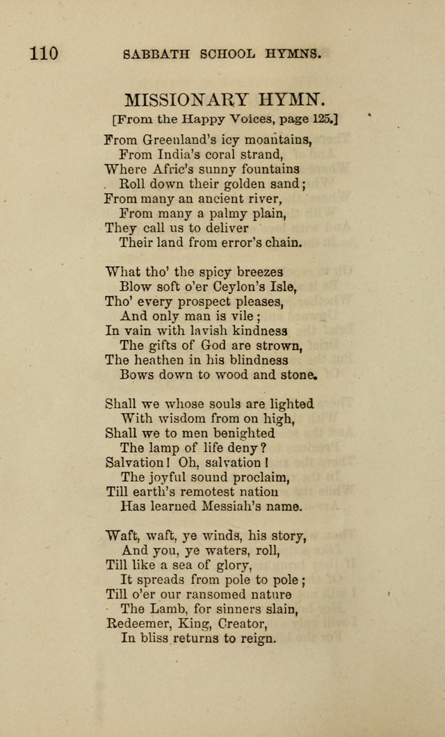 Hymns for the use of the Sabbath School of the Second Reformed Church, Albany N. Y. page 110