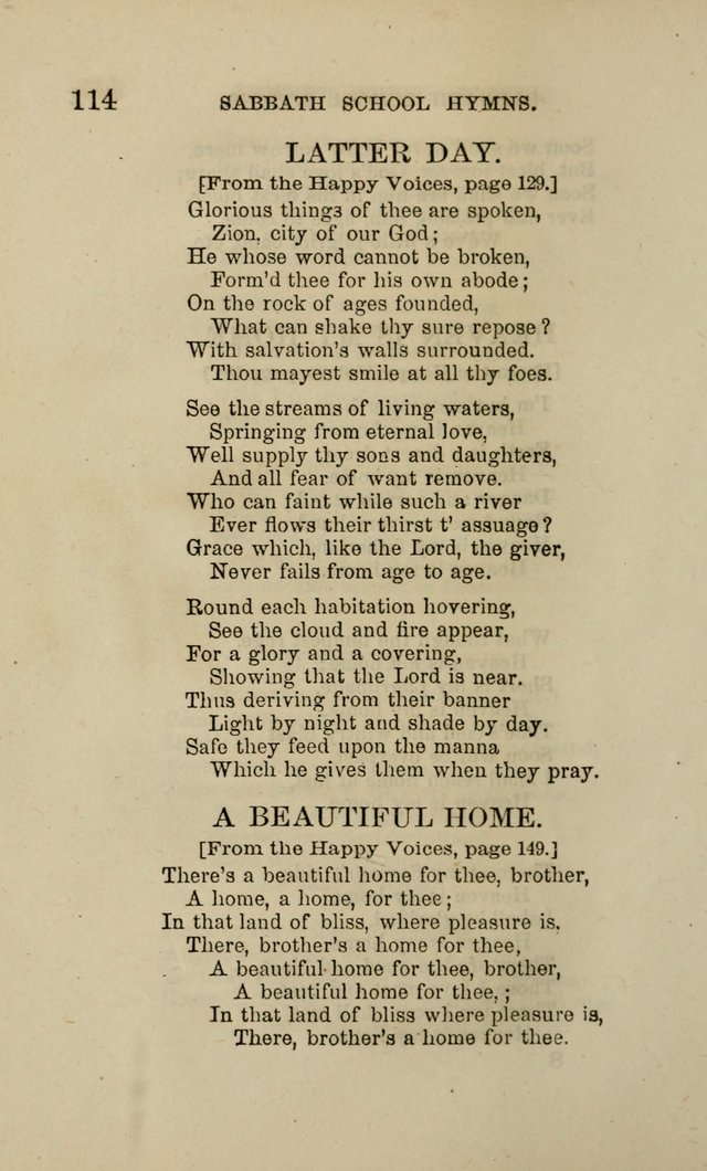 Hymns for the use of the Sabbath School of the Second Reformed Church, Albany N. Y. page 114