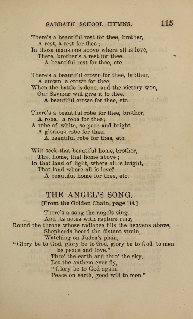 Hymns for the use of the Sabbath School of the Second Reformed Church, Albany N. Y. page 115