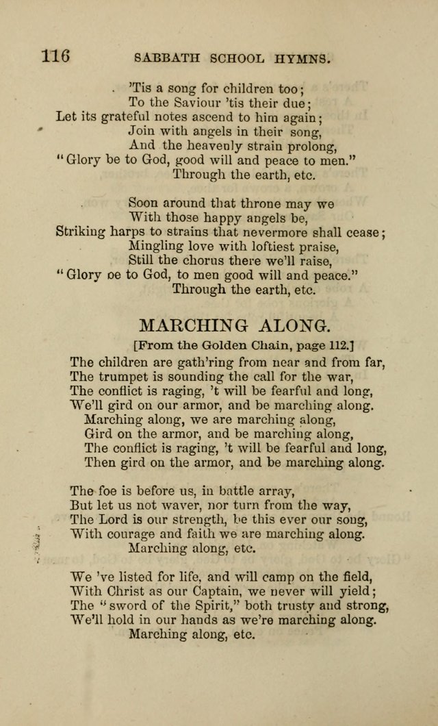 Hymns for the use of the Sabbath School of the Second Reformed Church, Albany N. Y. page 116