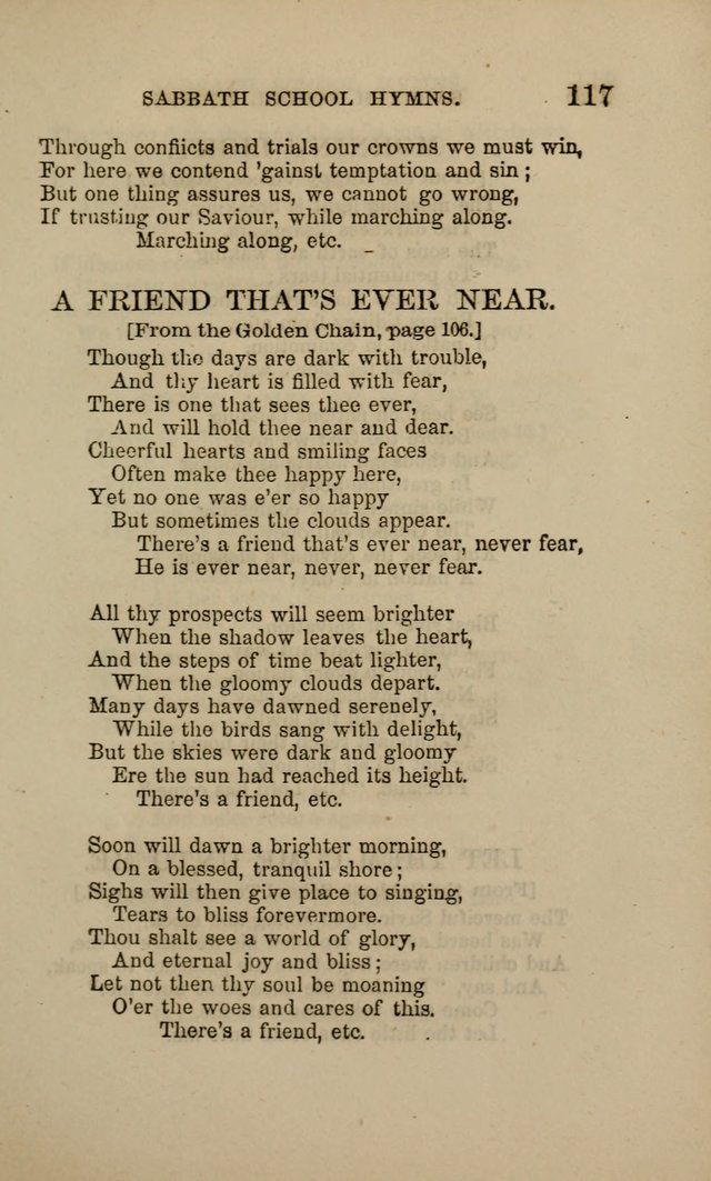 Hymns for the use of the Sabbath School of the Second Reformed Church, Albany N. Y. page 117