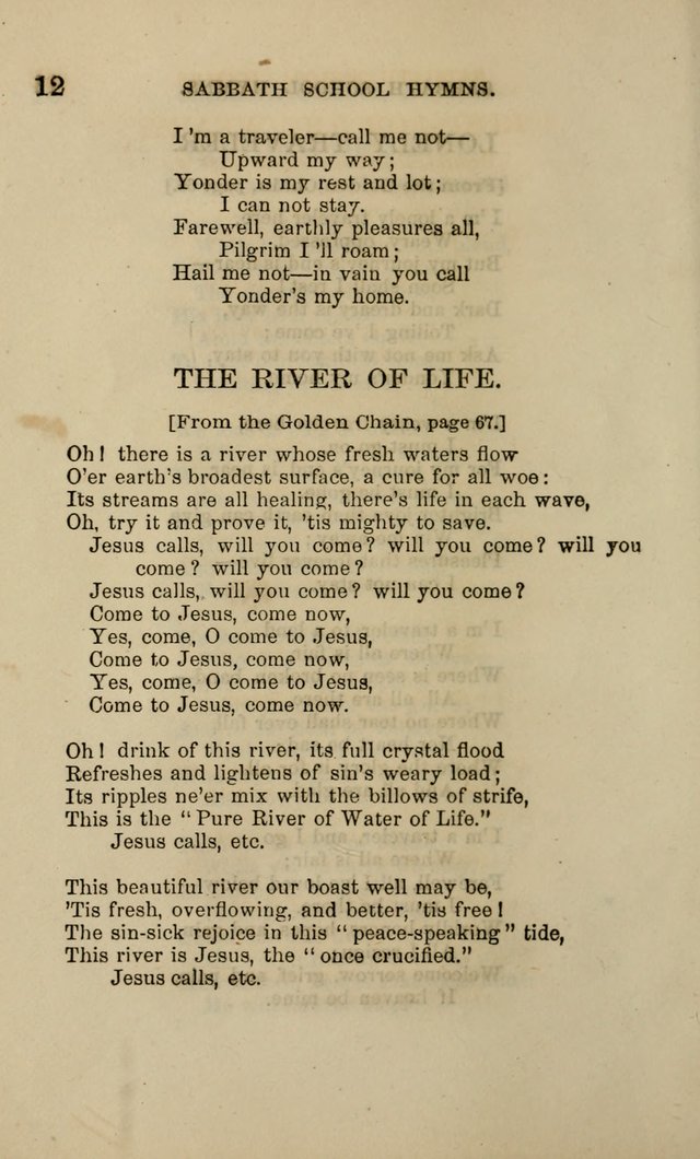 Hymns for the use of the Sabbath School of the Second Reformed Church, Albany N. Y. page 12