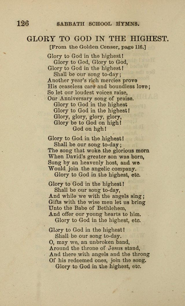 Hymns for the use of the Sabbath School of the Second Reformed Church, Albany N. Y. page 126