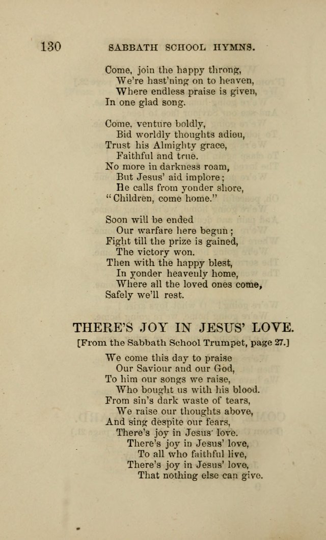 Hymns for the use of the Sabbath School of the Second Reformed Church, Albany N. Y. page 130