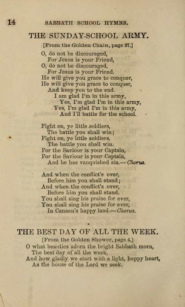 Hymns for the use of the Sabbath School of the Second Reformed Church, Albany N. Y. page 14