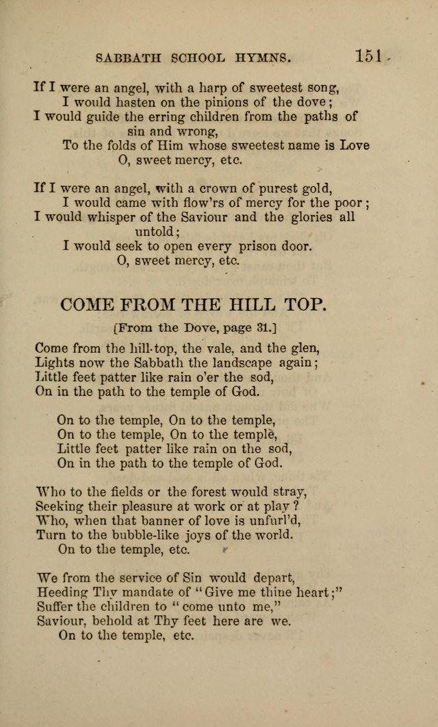 Hymns for the use of the Sabbath School of the Second Reformed Church, Albany N. Y. page 151