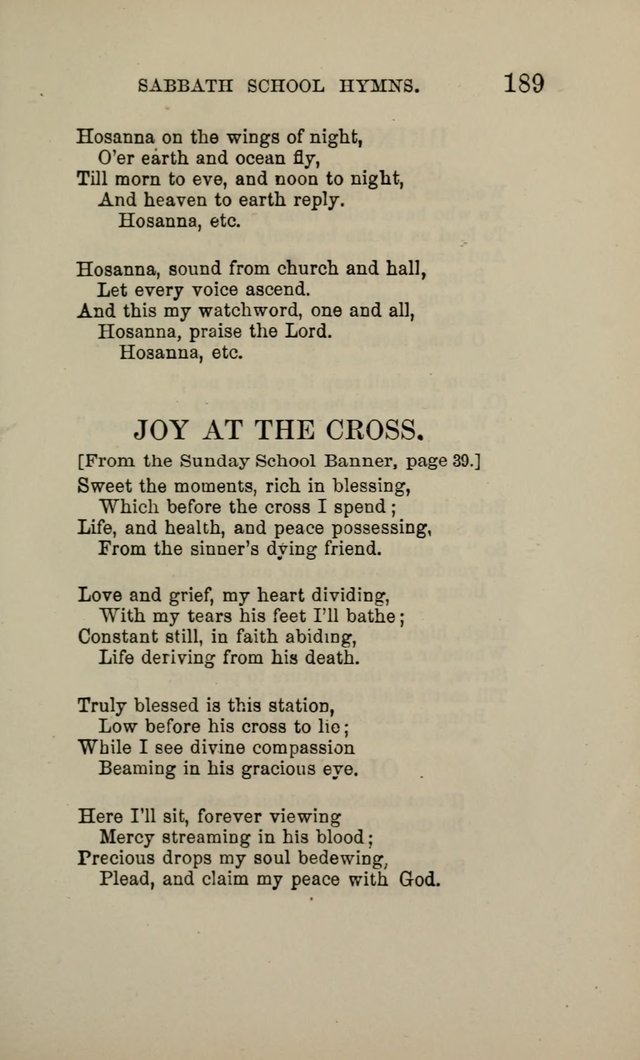 Hymns for the use of the Sabbath School of the Second Reformed Church, Albany N. Y. page 191