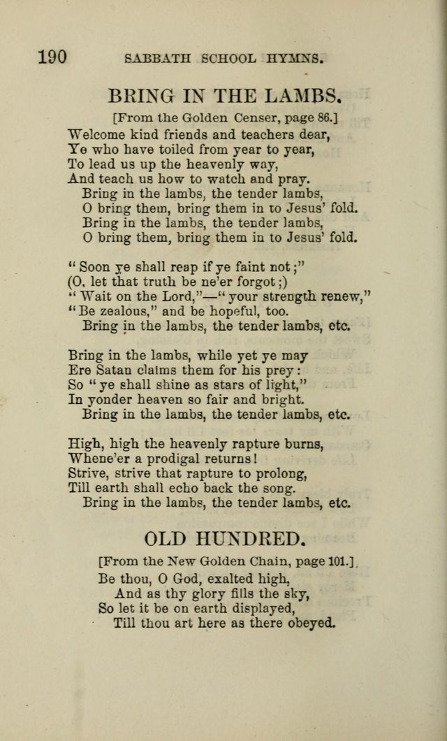 Hymns for the use of the Sabbath School of the Second Reformed Church, Albany N. Y. page 192