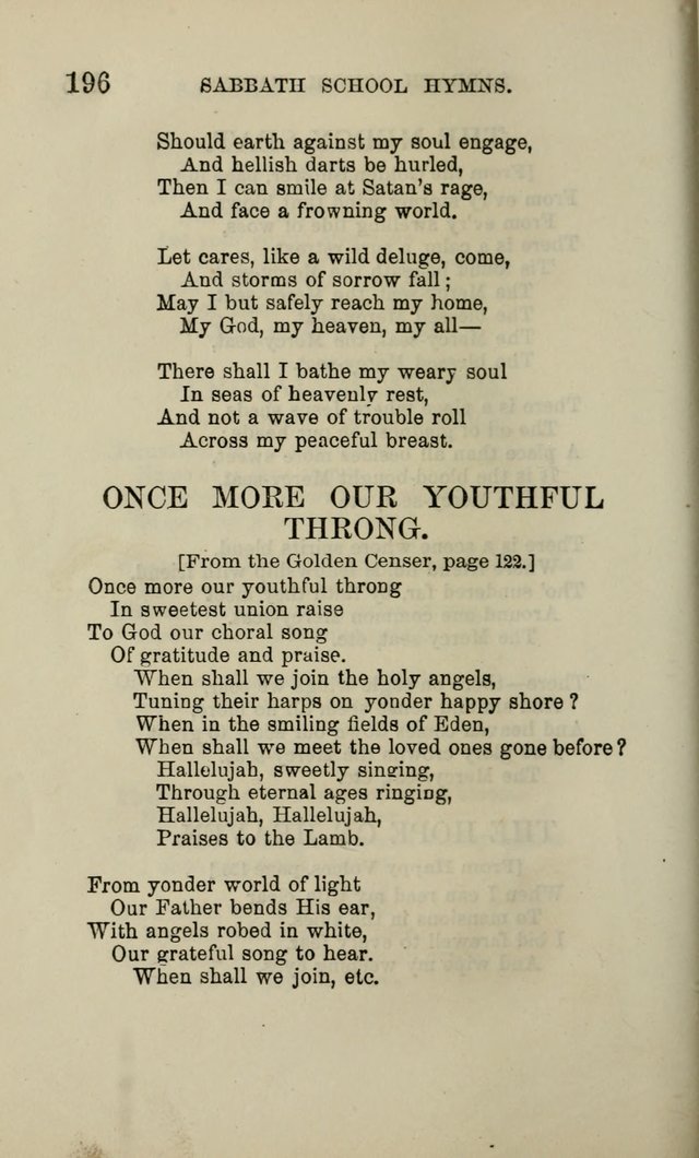 Hymns for the use of the Sabbath School of the Second Reformed Church, Albany N. Y. page 198