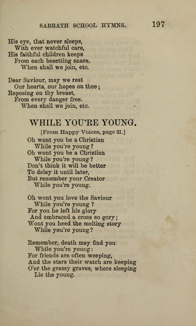 Hymns for the use of the Sabbath School of the Second Reformed Church, Albany N. Y. page 199