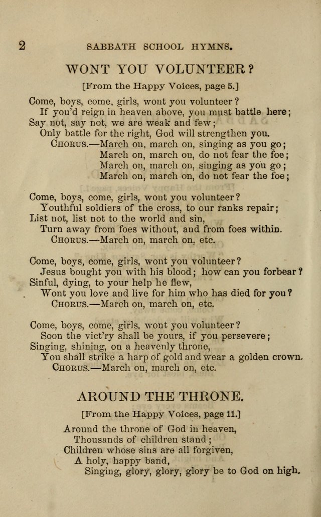 Hymns for the use of the Sabbath School of the Second Reformed Church, Albany N. Y. page 2