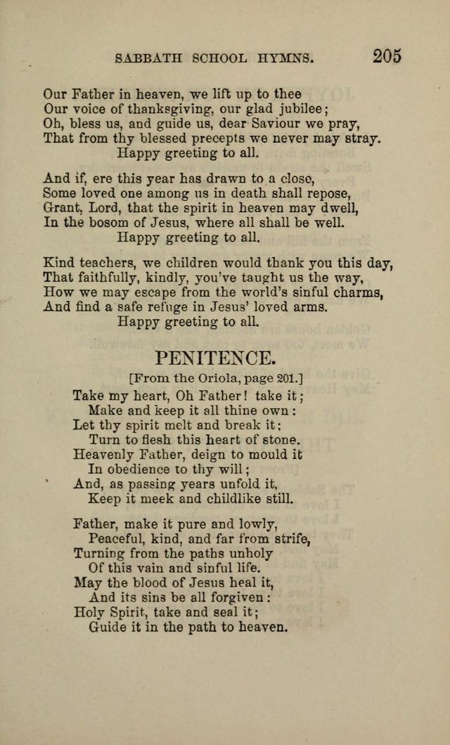 Hymns for the use of the Sabbath School of the Second Reformed Church, Albany N. Y. page 207