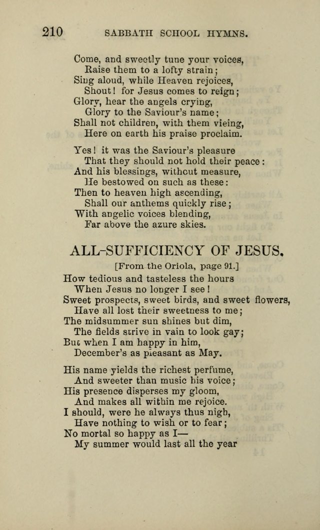 Hymns for the use of the Sabbath School of the Second Reformed Church, Albany N. Y. page 212