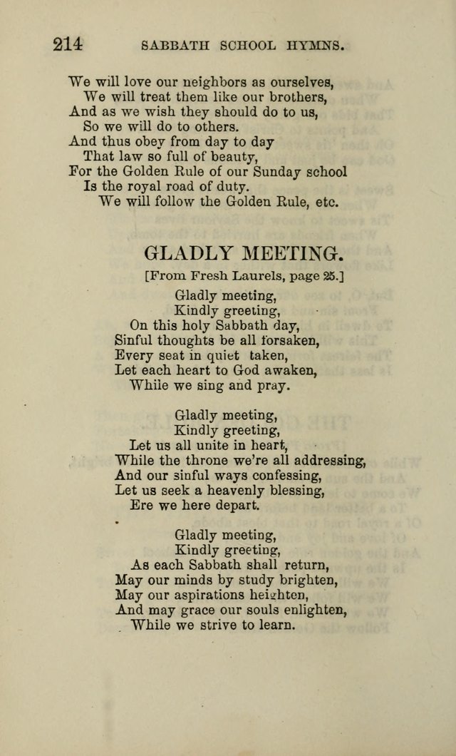 Hymns for the use of the Sabbath School of the Second Reformed Church, Albany N. Y. page 216