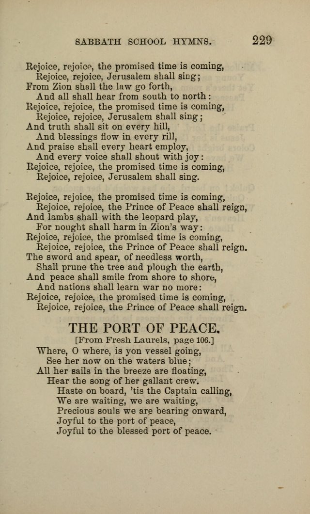 Hymns for the use of the Sabbath School of the Second Reformed Church, Albany N. Y. page 231