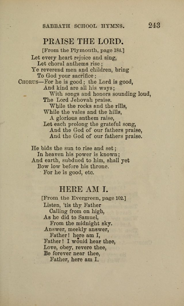 Hymns for the use of the Sabbath School of the Second Reformed Church, Albany N. Y. page 245