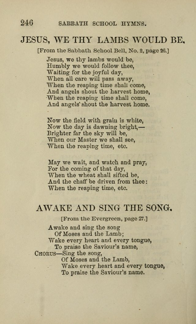 Hymns for the use of the Sabbath School of the Second Reformed Church, Albany N. Y. page 248