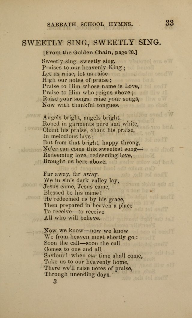 Hymns for the use of the Sabbath School of the Second Reformed Church, Albany N. Y. page 33