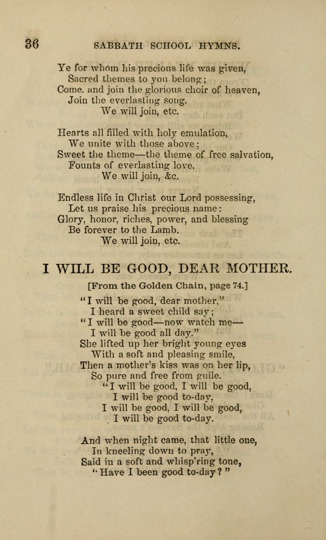 Hymns for the use of the Sabbath School of the Second Reformed Church, Albany N. Y. page 36