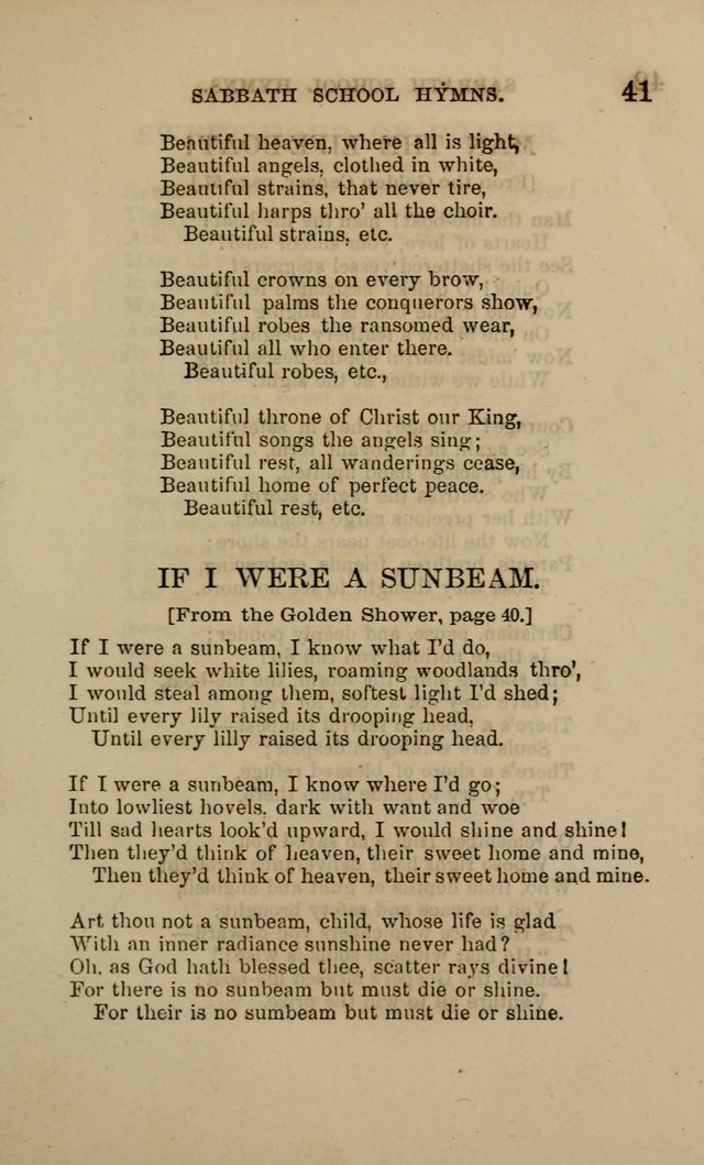 Hymns for the use of the Sabbath School of the Second Reformed Church, Albany N. Y. page 41