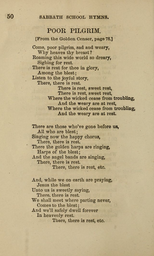 Hymns for the use of the Sabbath School of the Second Reformed Church, Albany N. Y. page 50