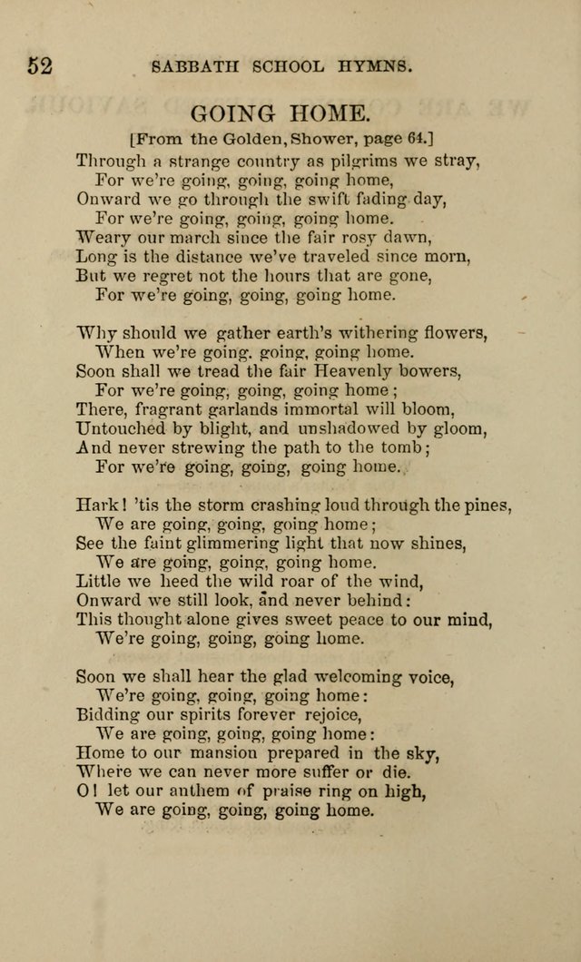 Hymns for the use of the Sabbath School of the Second Reformed Church, Albany N. Y. page 52