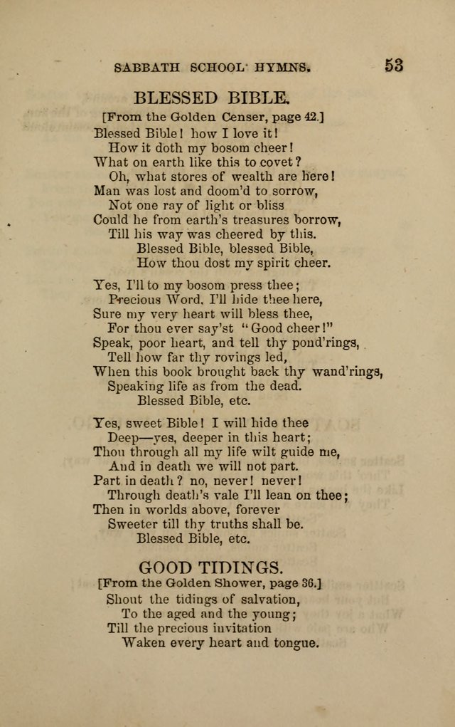 Hymns for the use of the Sabbath School of the Second Reformed Church, Albany N. Y. page 53