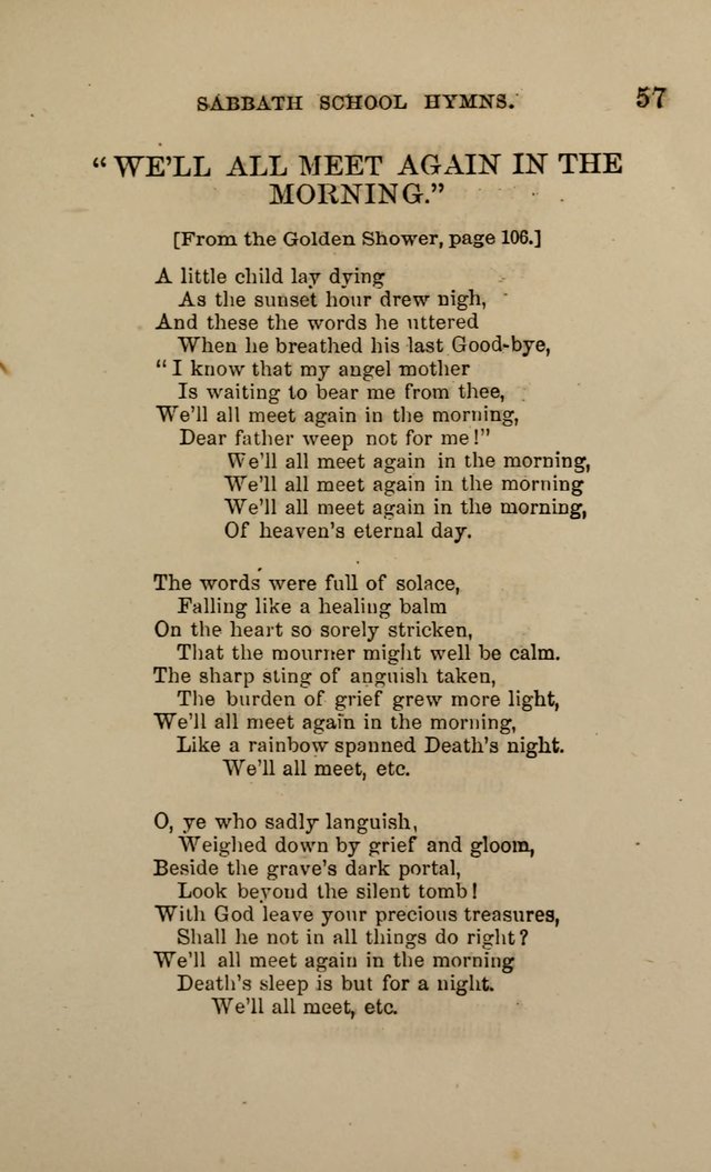 Hymns for the use of the Sabbath School of the Second Reformed Church, Albany N. Y. page 57