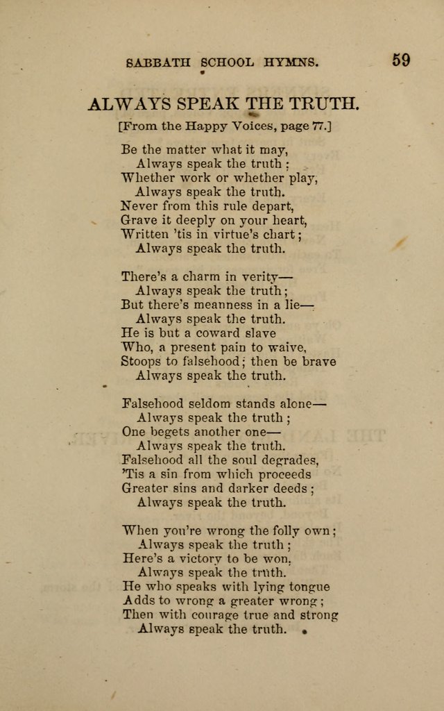 Hymns for the use of the Sabbath School of the Second Reformed Church, Albany N. Y. page 59