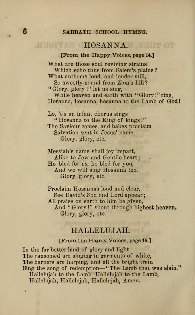 Hymns for the use of the Sabbath School of the Second Reformed Church, Albany N. Y. page 6