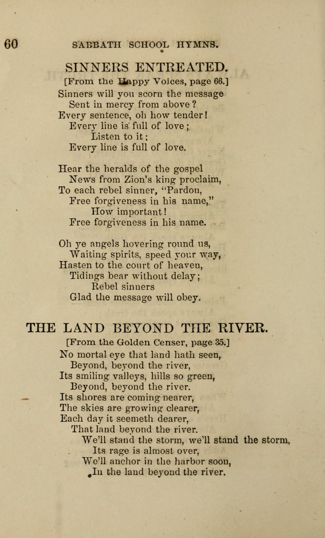 Hymns for the use of the Sabbath School of the Second Reformed Church, Albany N. Y. page 60