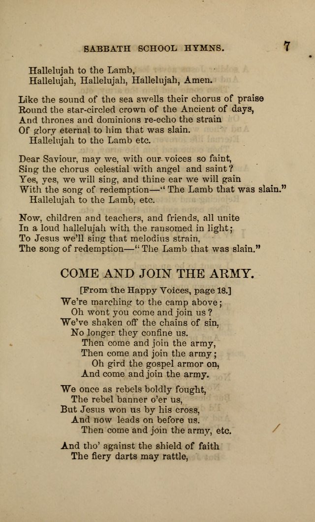 Hymns for the use of the Sabbath School of the Second Reformed Church, Albany N. Y. page 7