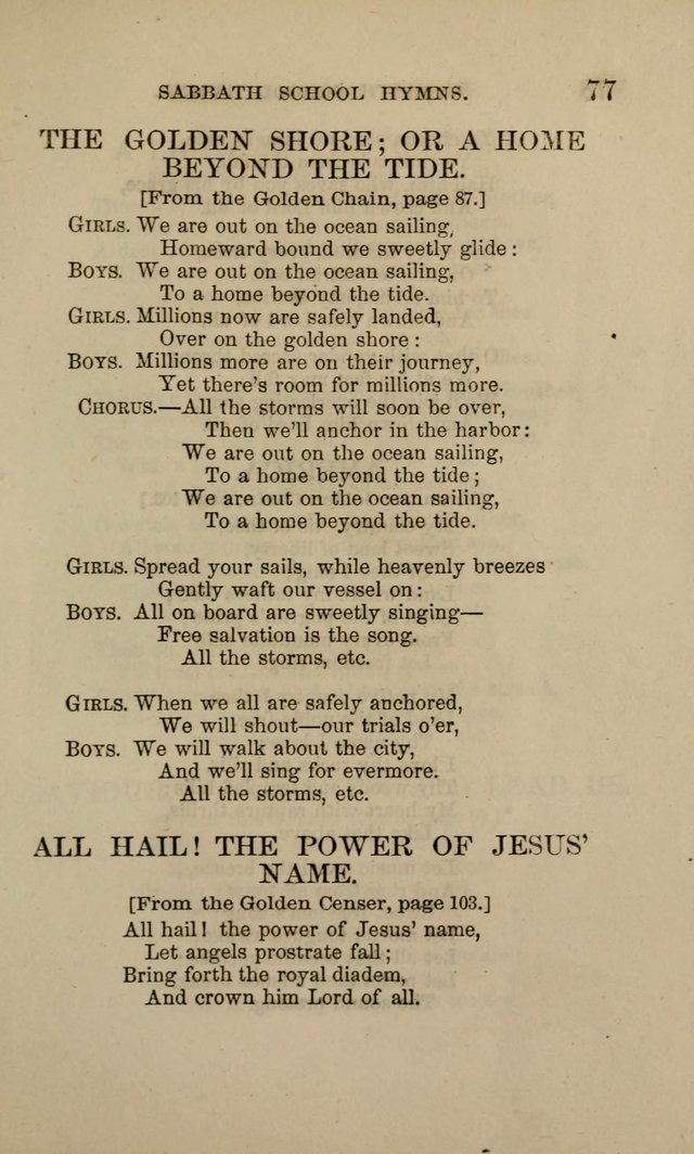 Hymns for the use of the Sabbath School of the Second Reformed Church, Albany N. Y. page 77