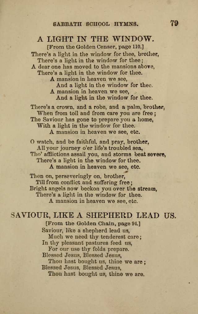 Hymns for the use of the Sabbath School of the Second Reformed Church, Albany N. Y. page 79